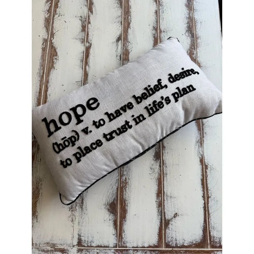 Hope Life's Plan Plaid Pillow 12x22